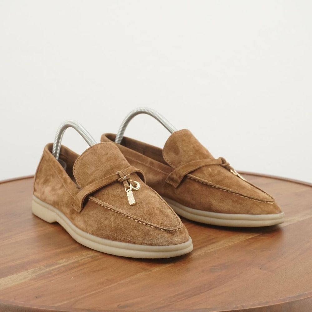 Dolce Vita Womens Lonzo Loafers Shoes Brown Suede Slip On Size 9